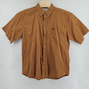 [READ] Carhartt Mens XL Brown Short Sleeve Button Up Work Shirt Cotton